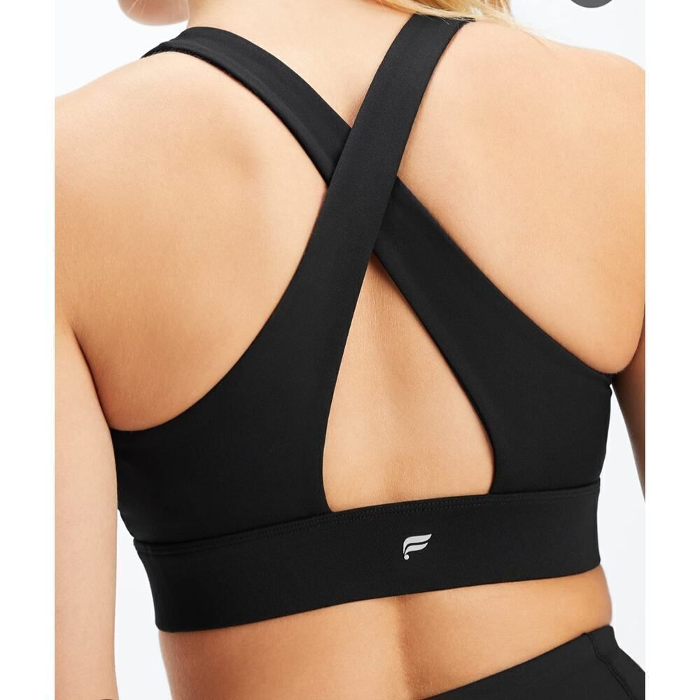 Fabletics Black Crossback Longline Sports Bra Size 3X Supportive Preowned